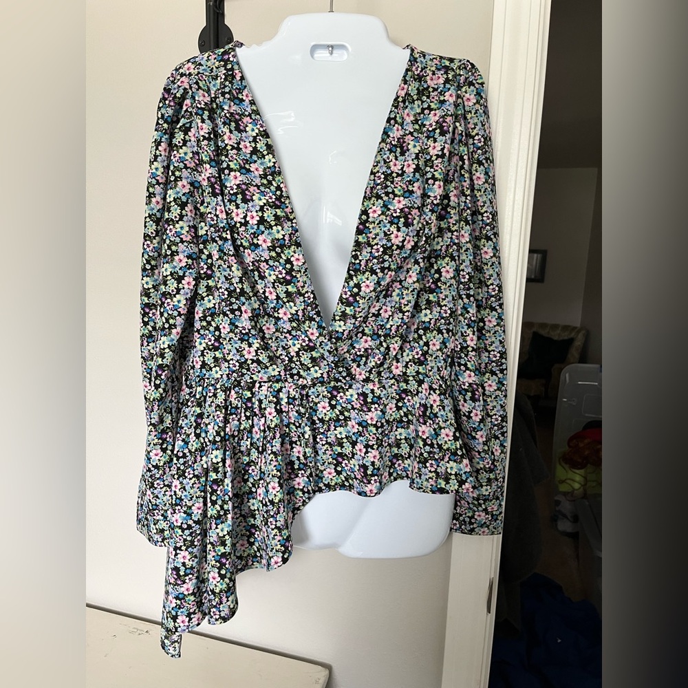 Neon & Nylon Long Sleeve Floral Print Blouse